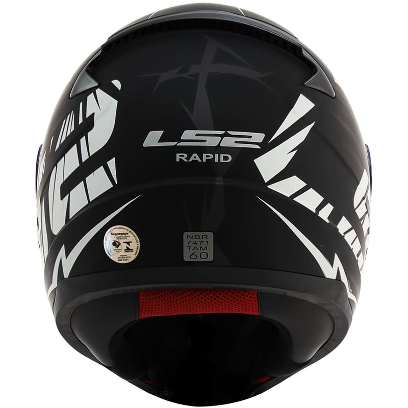 CAPACETE LS2 FF353 RAPID CROMO PRETO/VERMELHO/AZUL FOSCO