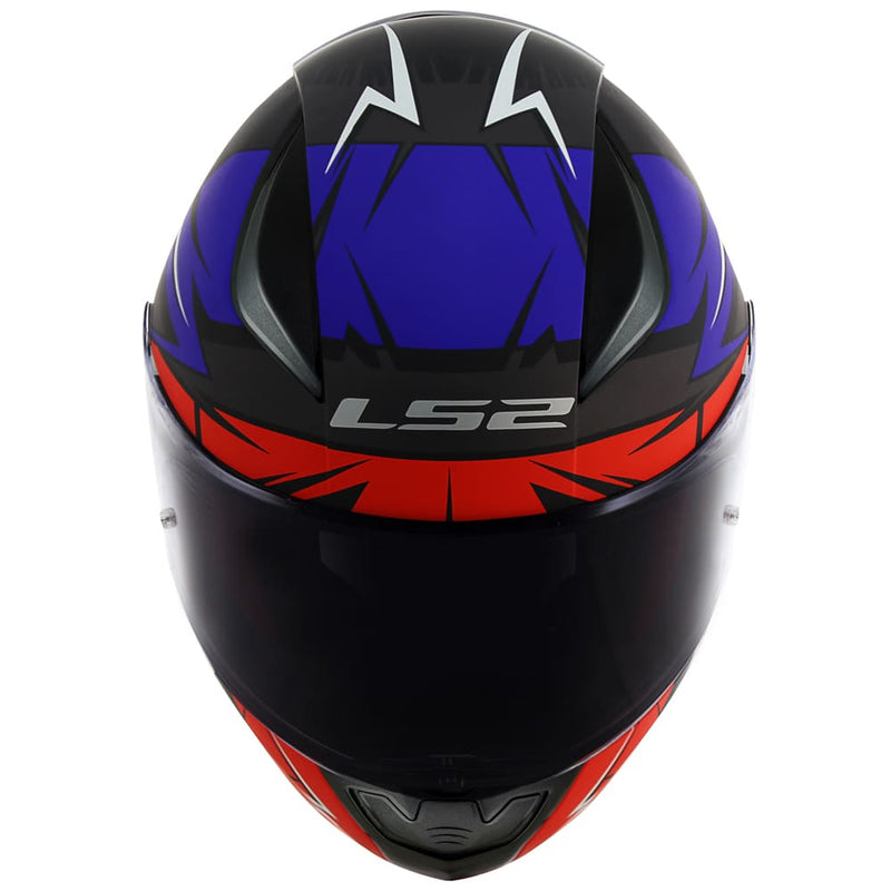 CAPACETE LS2 FF353 RAPID CROMO PRETO/VERMELHO/AZUL FOSCO