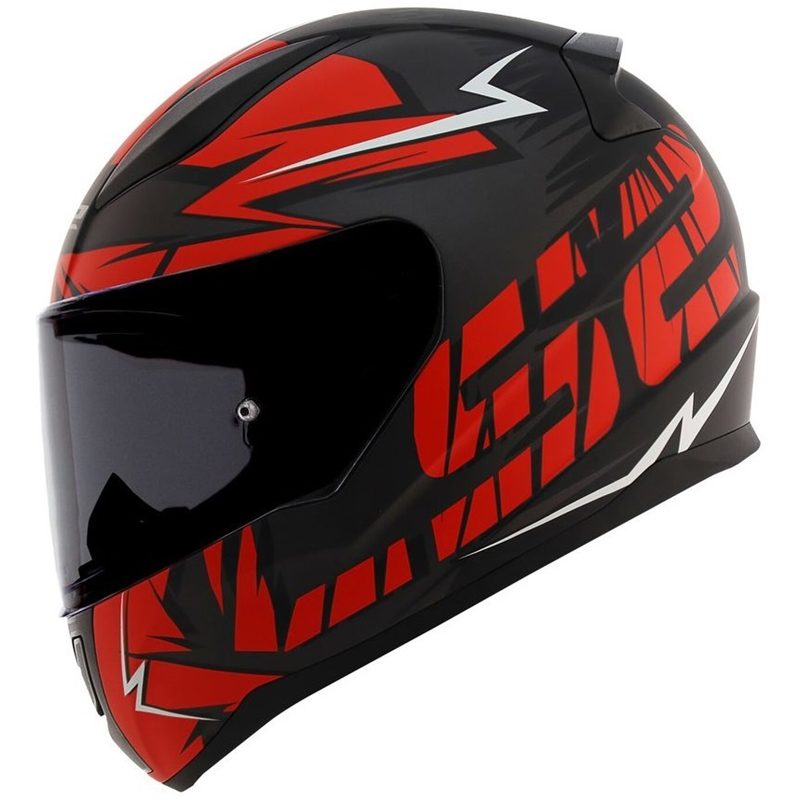 CAPACETE LS2 FF358 RAPID CROMO PRETO/VERMELHO FOSCO