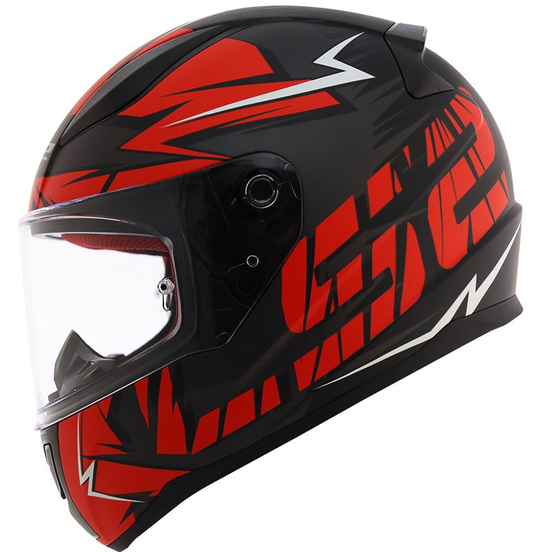 CAPACETE LS2 FF358 RAPID CROMO PRETO/VERMELHO FOSCO