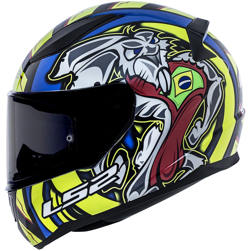 CAPACETE LS2 FF358 ALEX BARROS AMARELO/AZUL