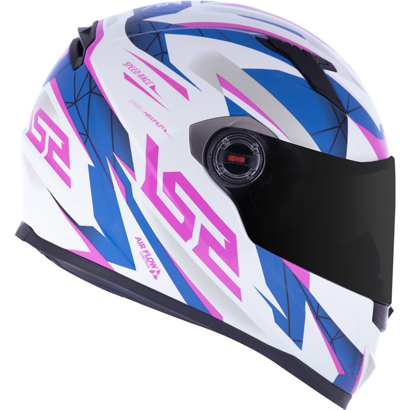 CAPACETE LS2 FF358 DRAZE BRANCO/AZUL/ROSA