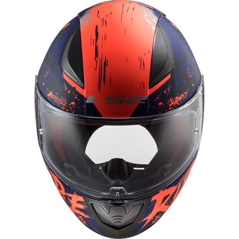 CAPACETE LS2 FF358 RAPID NAUGHTY AZUL FOSCO/ LARANJA FLUO