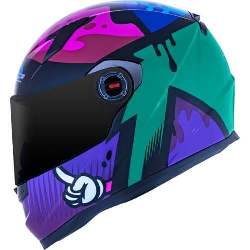 CAPACETE LS2 FF358 MASTERPIECE ROSA/ROXO/VERDE