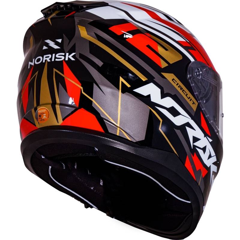 CAPACETE NORISK STRADA CIRCUIT PRETO/VERMELHO/DOURADO