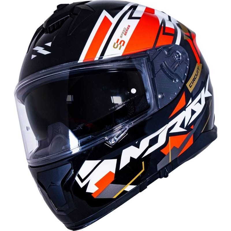 CAPACETE NORISK STRADA CIRCUIT PRETO/VERMELHO/DOURADO