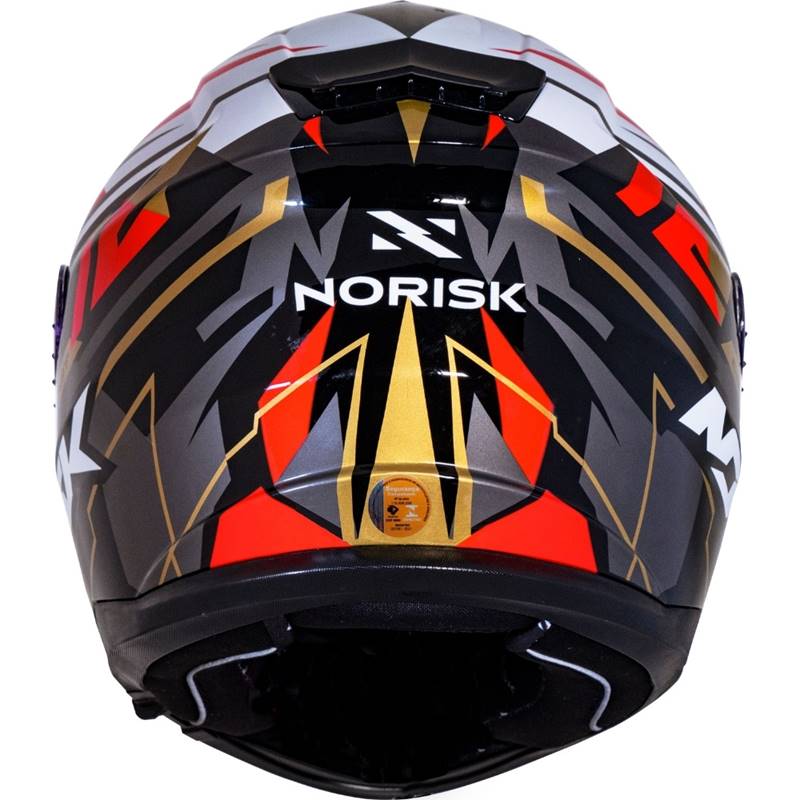 CAPACETE NORISK STRADA CIRCUIT PRETO/VERMELHO/DOURADO