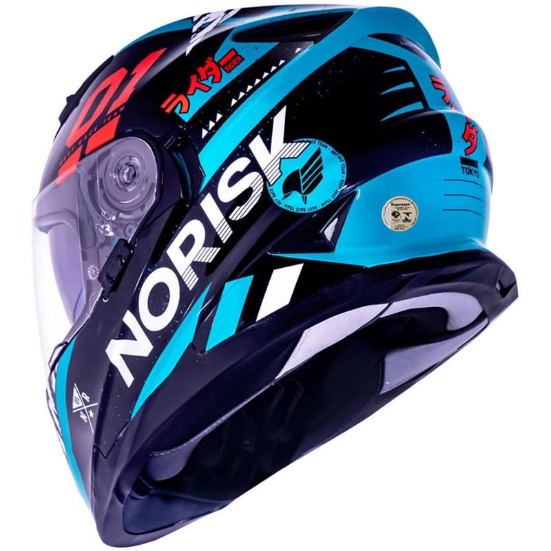 CAPACETE NORISK SOUL FF302 GRAND PRIX TOKYO PRETO/BRANCO/VERDE