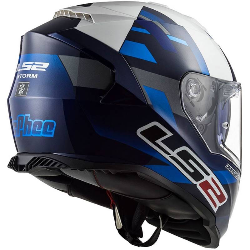 CAPACETE LS2 FF800 STORM JOHN MCPHEE AZUL/CINZA (COM VISEIRA SOLAR)