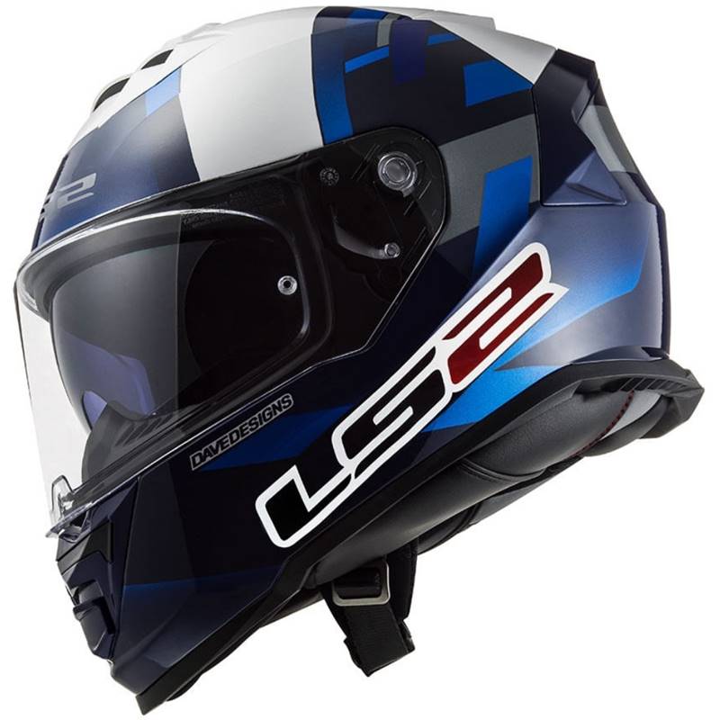 CAPACETE LS2 FF800 STORM JOHN MCPHEE AZUL/CINZA (COM VISEIRA SOLAR)