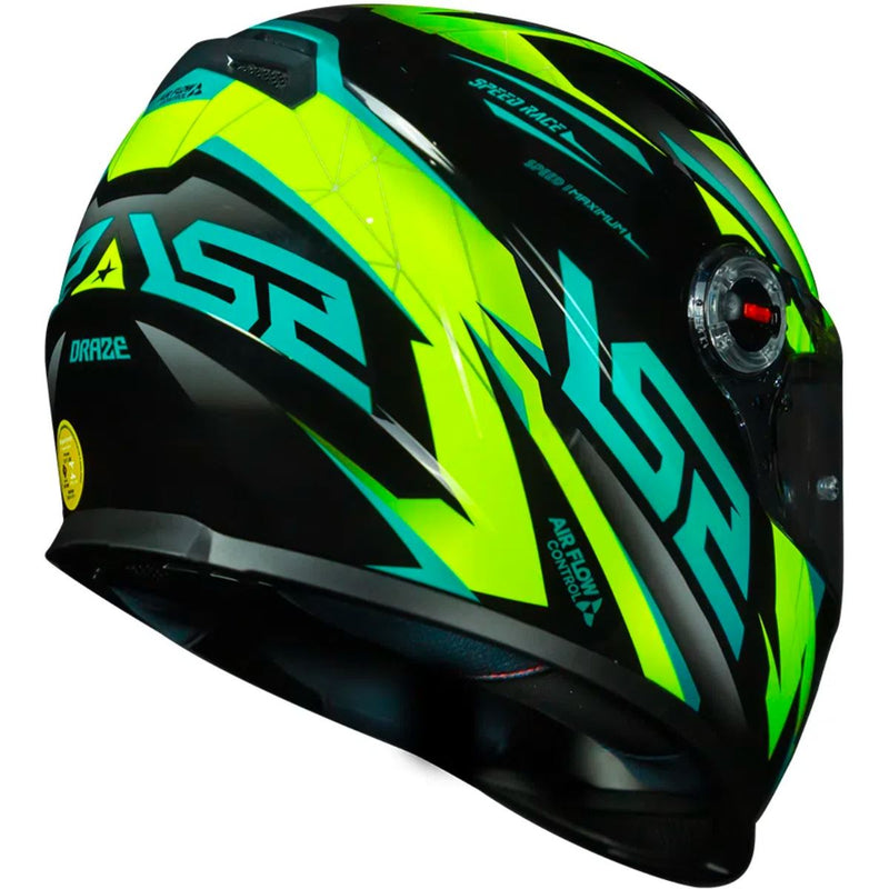 CAPACETE LS2 FF358 DRAZE PRETO/AMARELO/AZUL