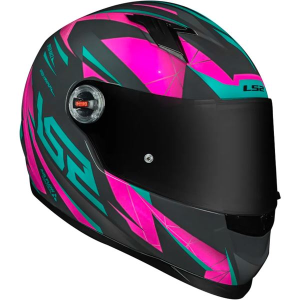 CAPACETE LS2 FF358 DRAZE ROSA/AZUL/CINZA