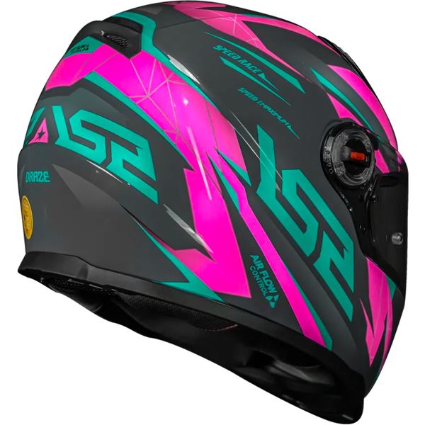 CAPACETE LS2 FF358 DRAZE ROSA/AZUL/CINZA