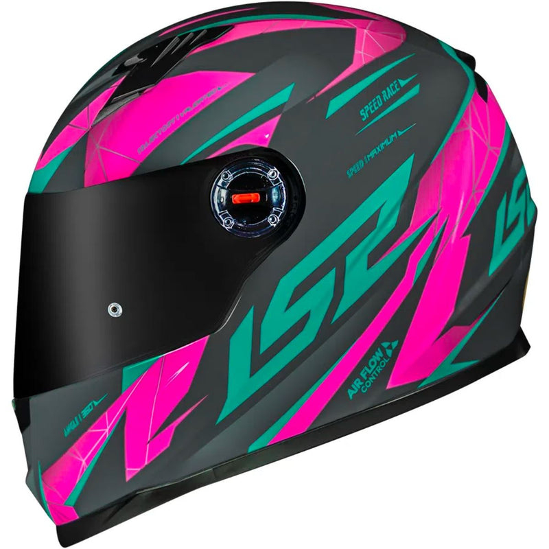 CAPACETE LS2 FF358 DRAZE ROSA/AZUL/CINZA