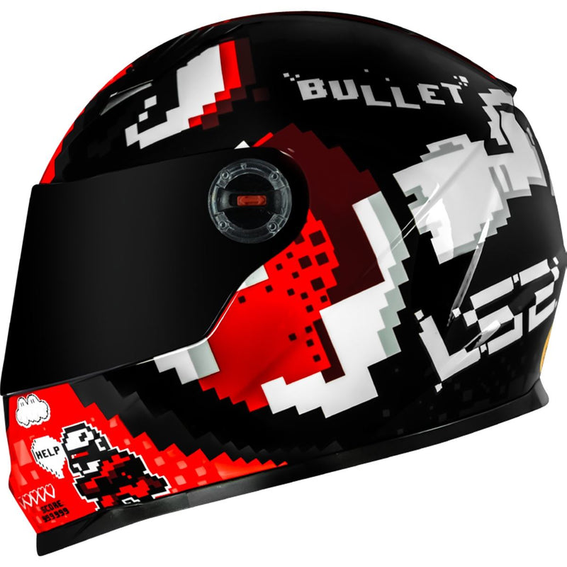 CAPACETE LS2 FF358 BULLET PRETO/VERMELHO