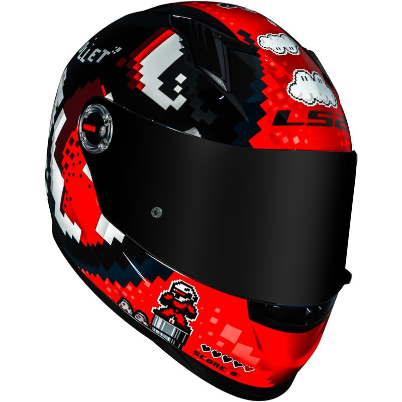 CAPACETE LS2 FF358 BULLET PRETO/VERMELHO