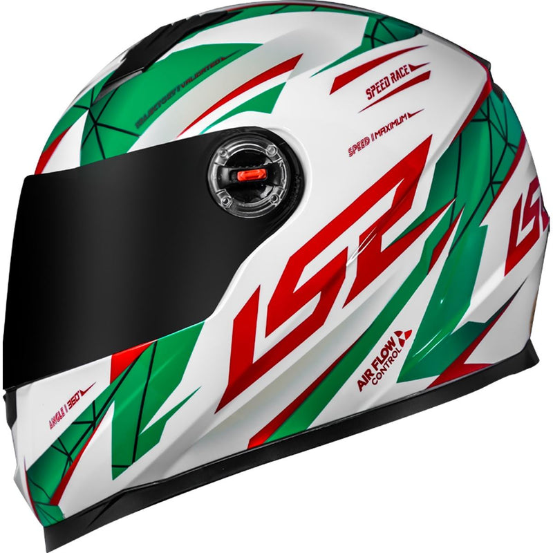 CAPACETE LS2 FF358 DRAZE VERDE/BRANCO/VERMELHO
