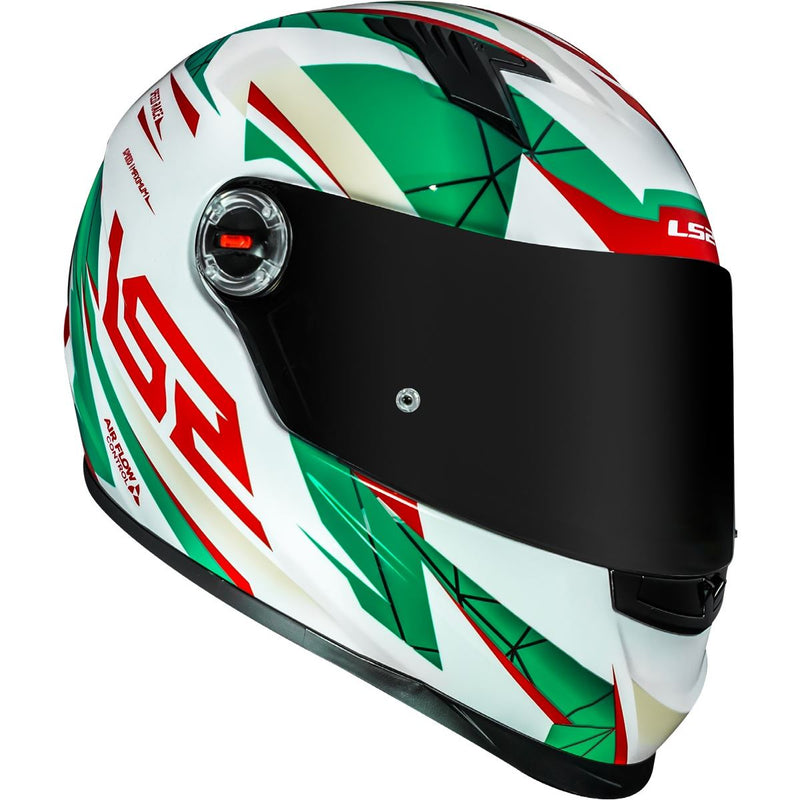 CAPACETE LS2 FF358 DRAZE VERDE/BRANCO/VERMELHO