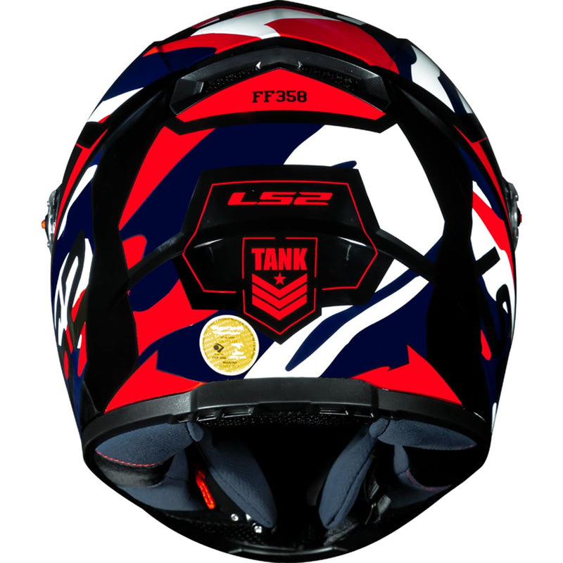 CAPACETE LS2 FF358 TANK AZUL/VERMELHO CAMUFLADO