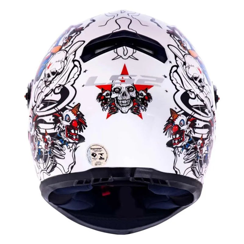 CAPACETE LS2 FF358 CRAZY CLOWN BRANCO