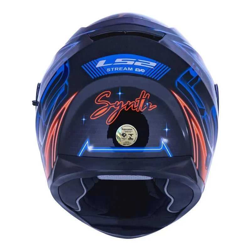 CAPACETE LS2 FF320 STREAM SYNTH AZUL/PRETO