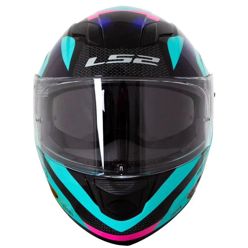 CAPACETE LS2 FF320 STREAM CROW AZUL/PRETO/ROSA
