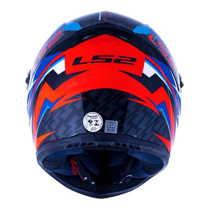 CAPACETE LS2 FF358 CLASSIC VELOXER AZUL/LARANJA