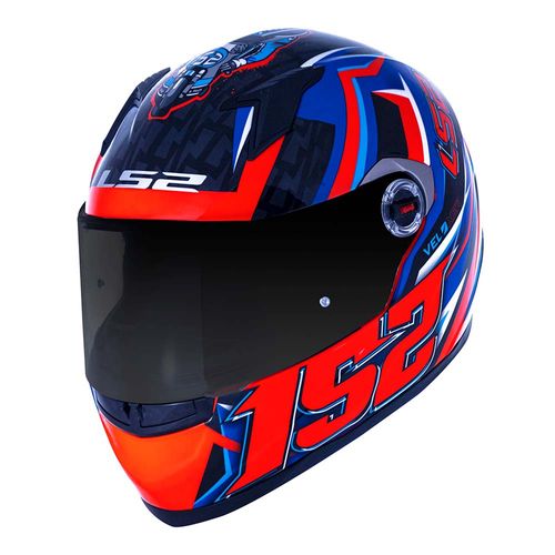 CAPACETE LS2 FF358 CLASSIC VELOXER AZUL/LARANJA