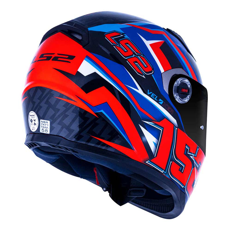 CAPACETE LS2 FF358 CLASSIC VELOXER AZUL/LARANJA