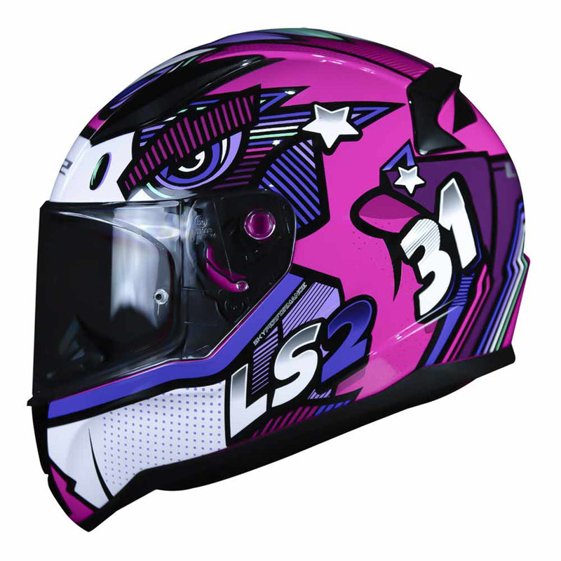 CAPACETE LS2 FF353 RAPID KHAN ROSA/BRANCO