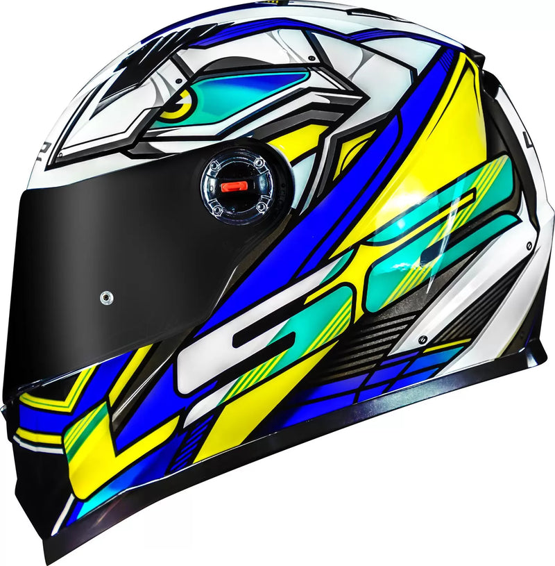 CAPACETE LS2 FF358 XDRON AZUL/AMARELO