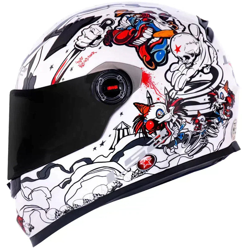 CAPACETE LS2 FF358 CRAZY CLOWN BRANCO
