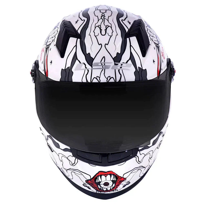 CAPACETE LS2 FF358 CRAZY CLOWN BRANCO