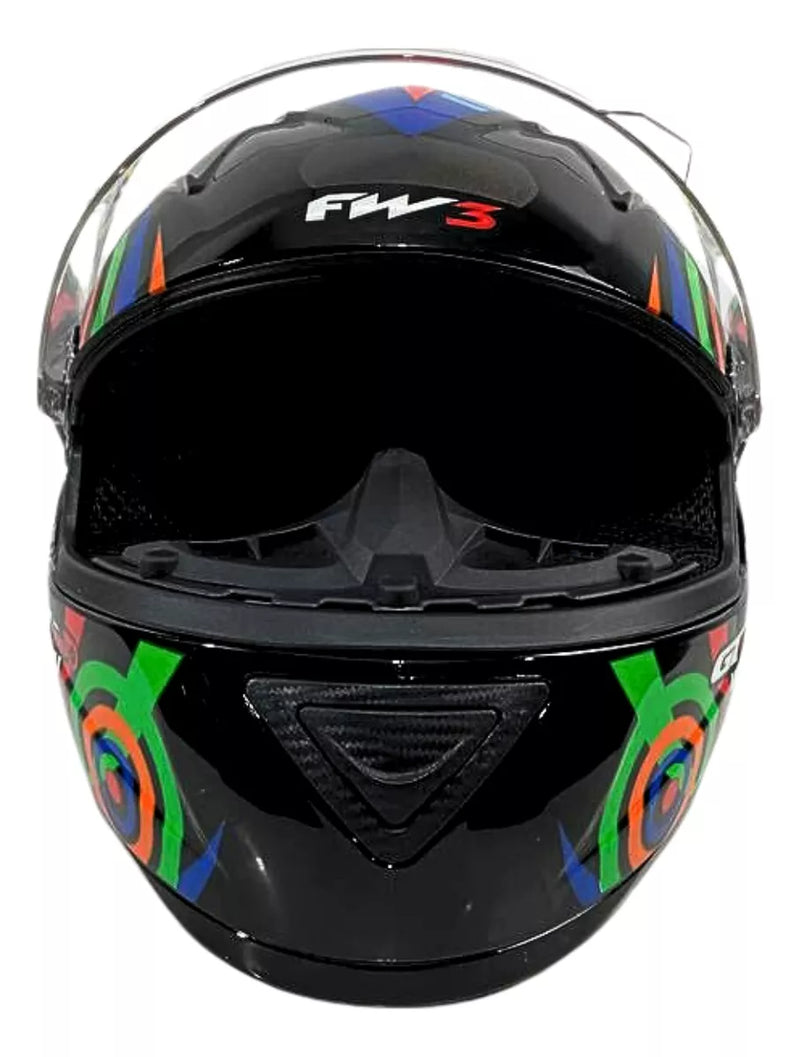 Capacete Moto Fw3 Gt2 Gt5 Viseira Cristal Com Narigueira