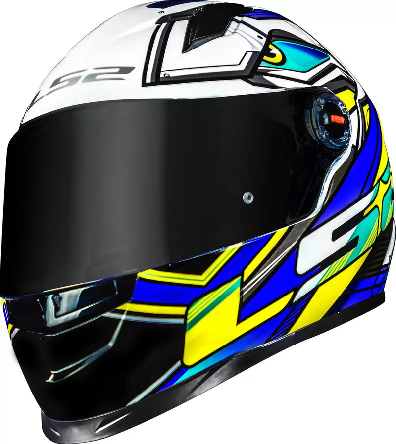 CAPACETE LS2 FF358 XDRON AZUL/AMARELO