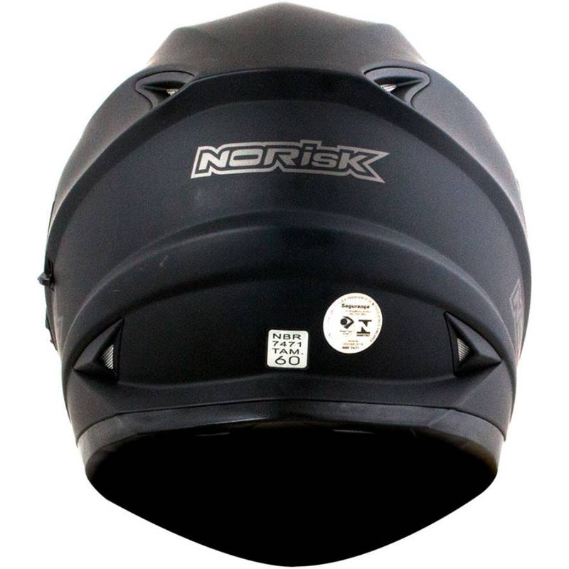 CAPACETE NORISK FF302 MONOCOLOR (VISEIRA SOLAR) PRETO FOSCO