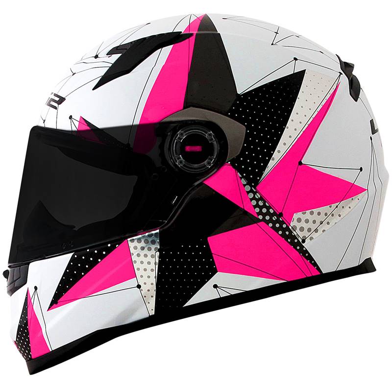 CAPACETE LS2 FF358 BRILLIANT BRANCO/ROSA