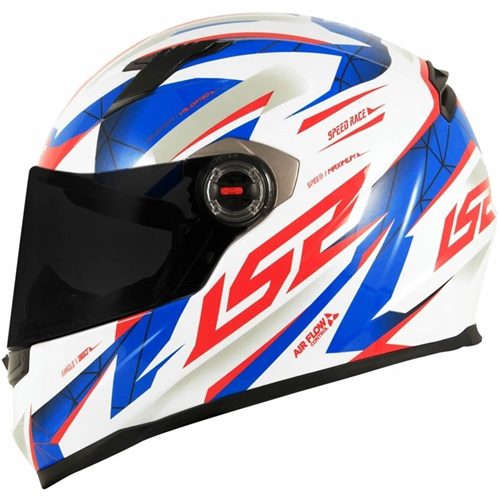 CAPACETE LS2 FF358 DRAZE BRANCO/AZUL/VERMELHO