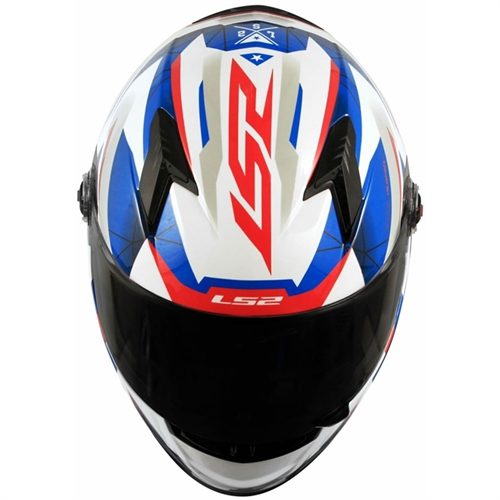 CAPACETE LS2 FF358 DRAZE BRANCO/AZUL/VERMELHO