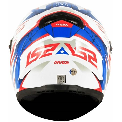 CAPACETE LS2 FF358 DRAZE BRANCO/AZUL/VERMELHO