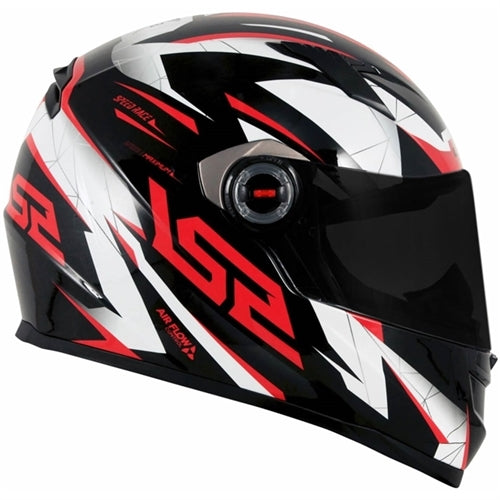 CAPACETE LS2 FF358 DRAZE PRETO/VERMELHO/BRANCO