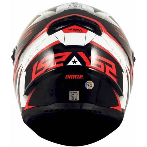 CAPACETE LS2 FF358 DRAZE PRETO/VERMELHO/BRANCO