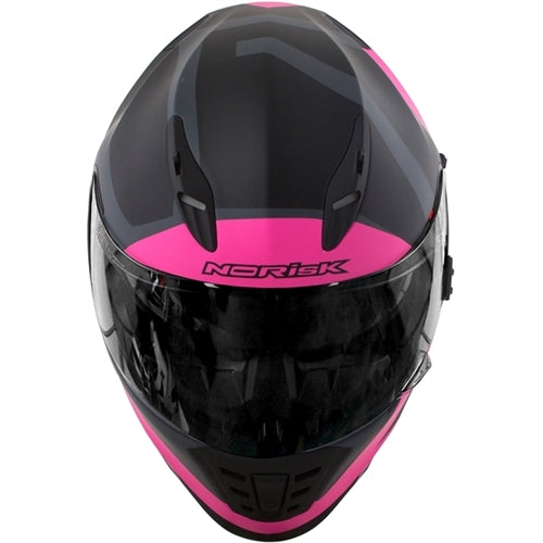 CAPACETE NORISK FF302 RIDIC (VISEIRA SOLAR) PRETO/ROSA FOSCO