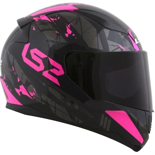 CAPACETE LS2 FF353 RAPID PALIMNESIS PRETO/ROSA BRILHO