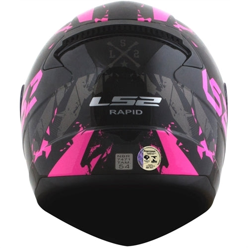 CAPACETE LS2 FF353 RAPID PALIMNESIS PRETO/ROSA BRILHO