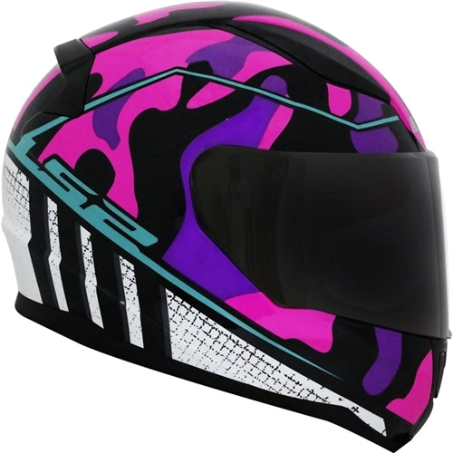CAPACETE LS2 FF353 RAPID BRAVADO ROSA CAMUFLADO/AZUL