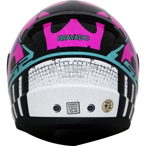 CAPACETE LS2 FF353 RAPID BRAVADO ROSA CAMUFLADO/AZUL