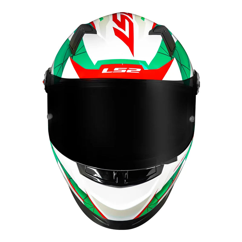CAPACETE LS2 FF358 DRAZE VERDE/BRANCO/VERMELHO