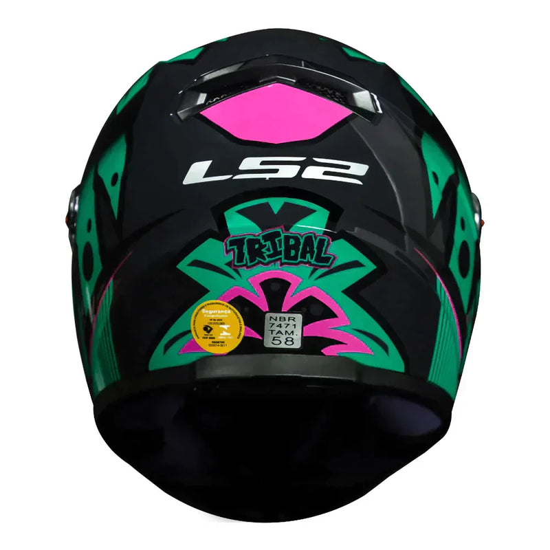 CAPACETE LS2 CLASSIC FF358 TRIBAL VERDE