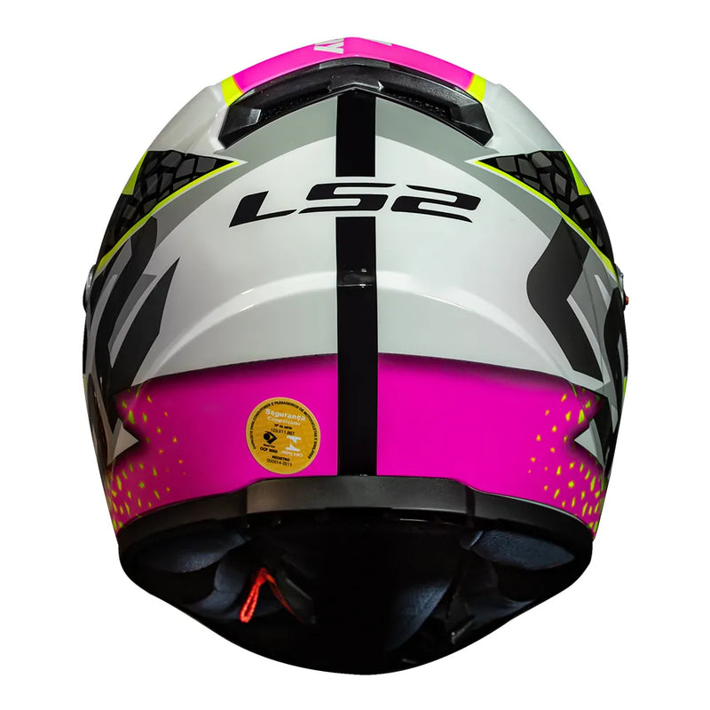 CAPACETE LS2 FF358 CLASSIC SPEEDY BRANCO/AMARELO/ROSA